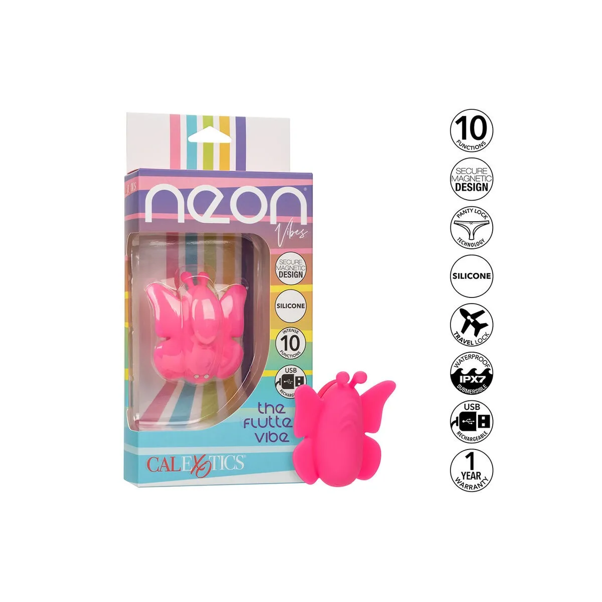 Neon Vibes der Flutter Vibe Stimulator 10 Vibrationen Rosa von Calexotics | Fesselliebe.de
