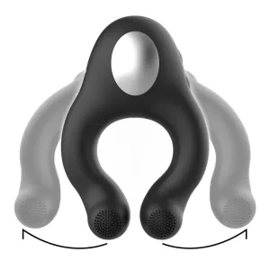 Vibratorring aus Silikon, 3 Motoren, wiederaufladbar, Schwarz von Black&Silver