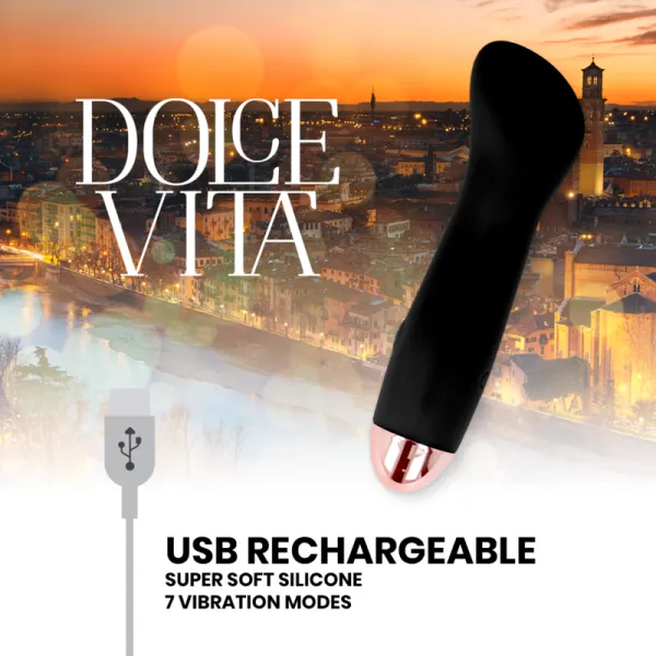Aufladbarer Vibrator eine Schwarze 7-Geschwindigkeit von Dolce Vita | Fesselliebe.de