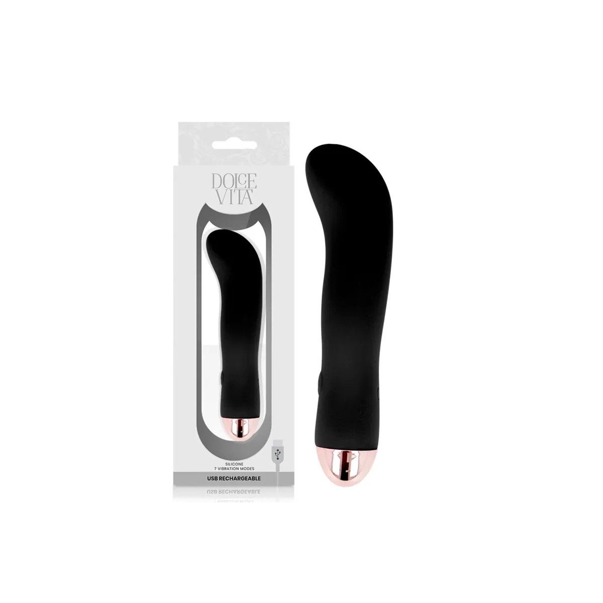 Aufladbarer Vibrator Zwei Schwarz 7 Geschwindigkeit von Dolce Vita | Fesselliebe.de