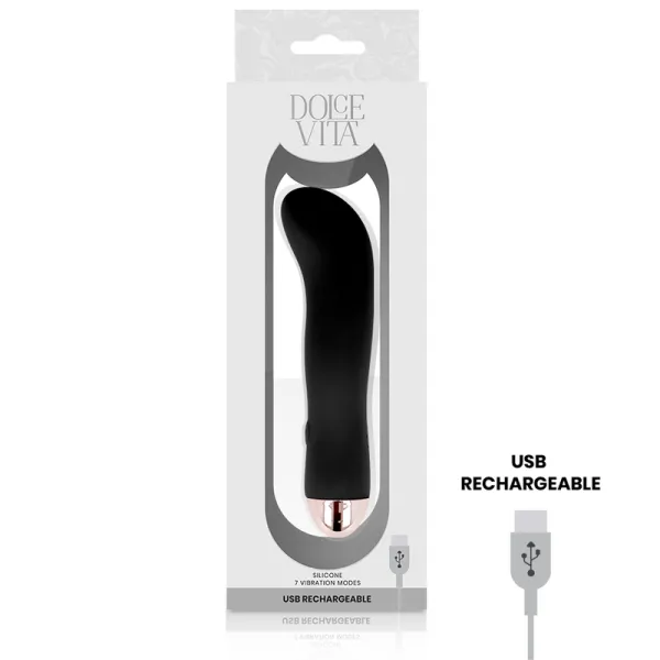 Aufladbarer Vibrator Zwei Schwarz 7 Geschwindigkeit von Dolce Vita | Fesselliebe.de