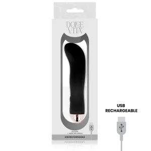 Aufladbarer Vibrator Zwei Schwarz 7 Geschwindigkeit von Dolce Vita