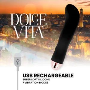 Aufladbarer Vibrator Zwei Schwarz 7 Geschwindigkeit von Dolce Vita