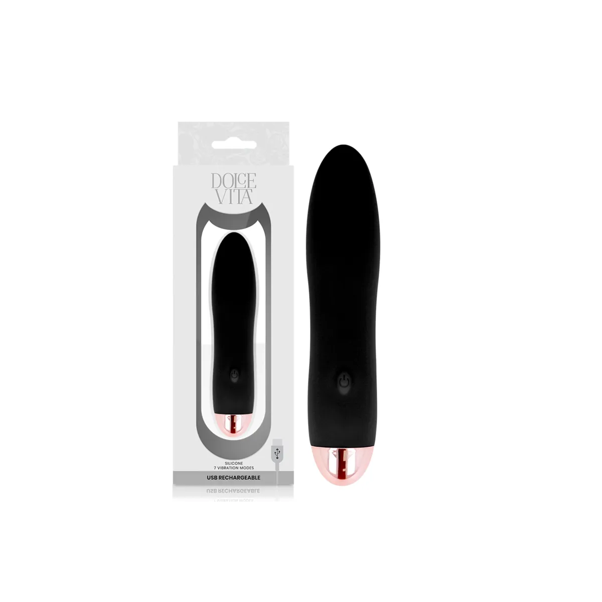 Aufladbarer Vibrator Vier Schwarz 7 Geschwindigkeiten von Dolce Vita | Fesselliebe.de