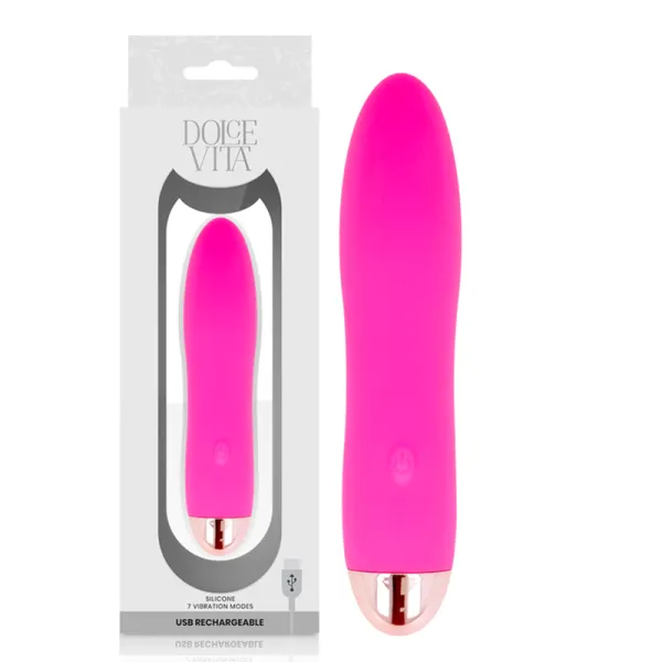 Aufladbarer Vibrator Vier Rosa 7 Geschwindigkeiten von Dolce Vita | Fesselliebe.de