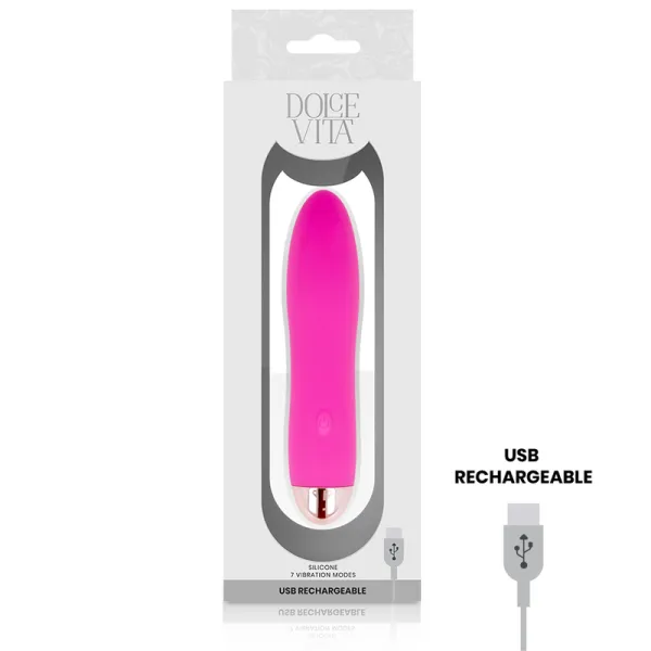 Aufladbarer Vibrator Vier Rosa 7 Geschwindigkeiten von Dolce Vita | Fesselliebe.de