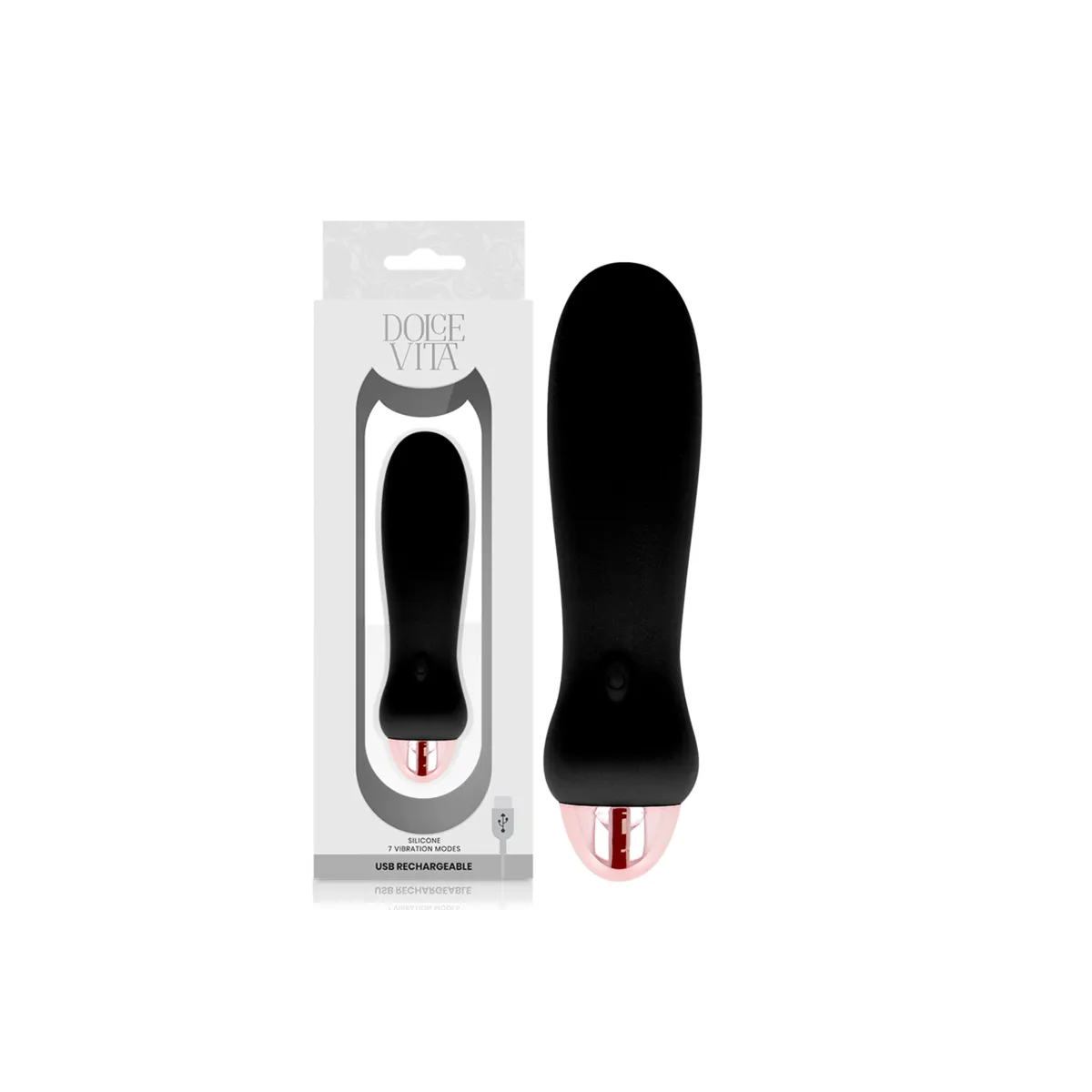 Aufladbarer Vibrator Fünf Schwarz 7 Geschwindigkeiten von Dolce Vita | Fesselliebe.de