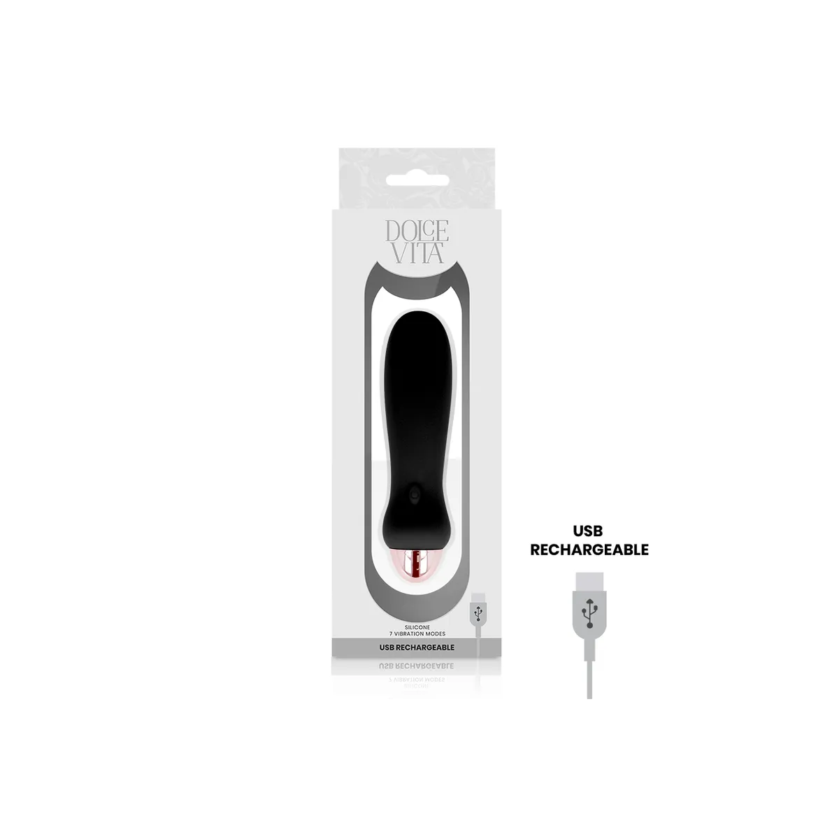 Aufladbarer Vibrator Fünf Schwarz 7 Geschwindigkeiten von Dolce Vita | Fesselliebe.de