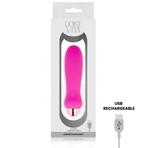 Aufladbarer Vibrator Fünf Rosa 7 Geschwindigkeiten von Dolce Vita