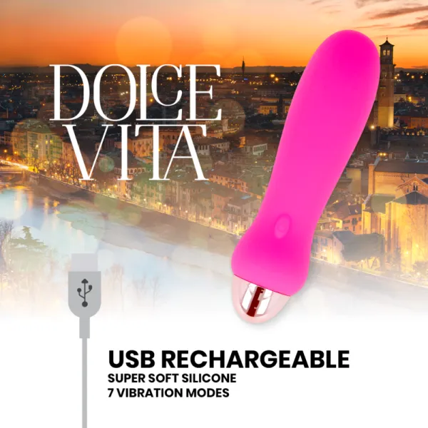 Aufladbarer Vibrator Fünf Rosa 7 Geschwindigkeiten von Dolce Vita | Fesselliebe.de
