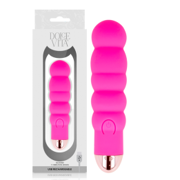 Aufladbarer Vibrator Sechs Rosa 7 Geschwindigkeiten von Dolce Vita | Fesselliebe.de