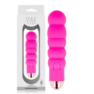 Aufladbarer Vibrator Sechs Rosa 7 Geschwindigkeiten von Dolce Vita | Fesselliebe.de