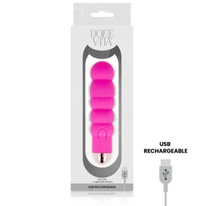 Aufladbarer Vibrator Sechs Rosa 7 Geschwindigkeiten von Dolce Vita
