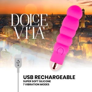 Aufladbarer Vibrator Sechs Rosa 7 Geschwindigkeiten von Dolce Vita