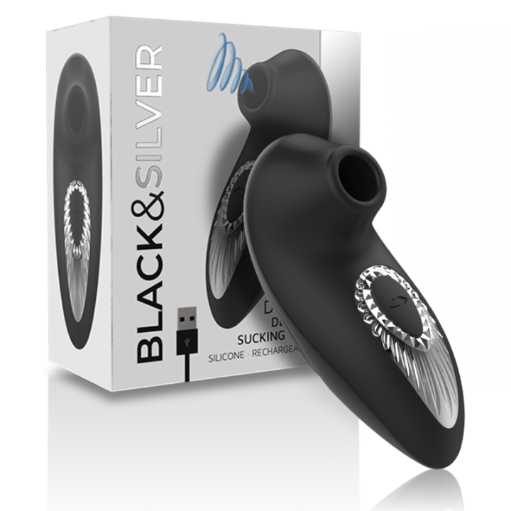Drake Deluxe Sucking Vibe wiederaufladbares Silikon Schwarz von Black&Silver | Fesselliebe.de