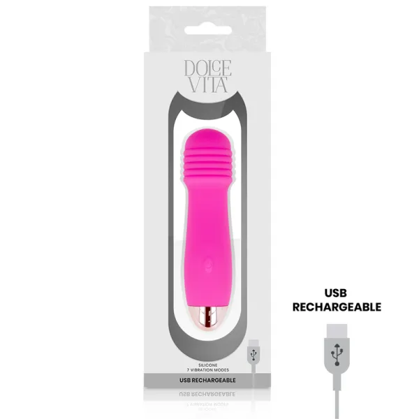 Aufladbarer Vibrator Drei Rosa 7 Geschwindigkeiten von Dolce Vita | Fesselliebe.de