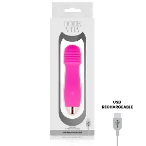 Aufladbarer Vibrator Drei Rosa 7 Geschwindigkeiten von Dolce Vita