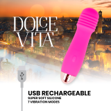 Aufladbarer Vibrator Drei Rosa 7 Geschwindigkeiten von Dolce Vita | Fesselliebe.de