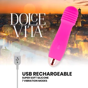 Aufladbarer Vibrator Drei Rosa 7 Geschwindigkeiten von Dolce Vita