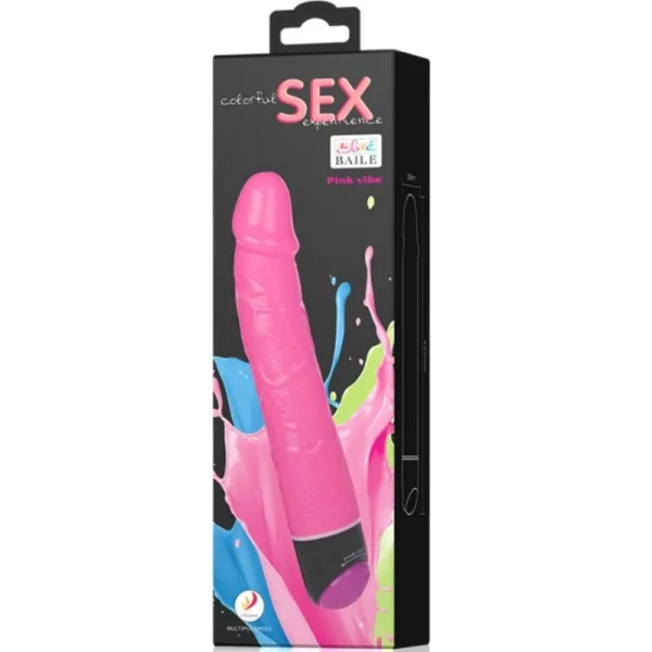 Bunter Sex Realistischer Vibrator Rosa 23 cm von Baile | Fesselliebe.de