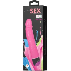 Bunter Sex Realistischer Vibrator Rosa 23 cm von Baile