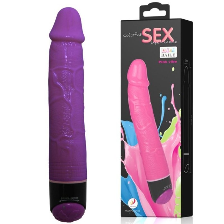 Bunter Sex Lila Realistischer Vibrator 23 cm von Baile | Fesselliebe.de