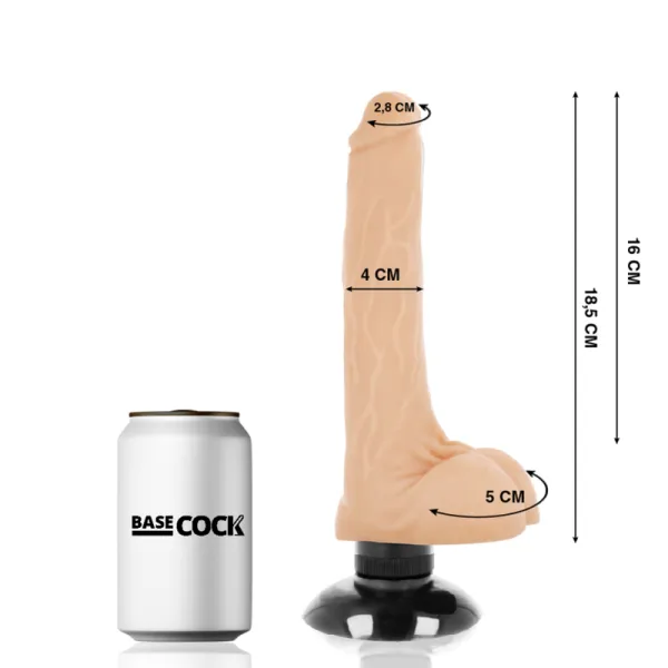 Realistischer Vibrator 2-1 natürlich 18,5 cm -O- 4 cm von Basecock | Fesselliebe.de