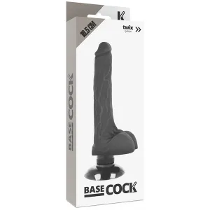 Realistischer Vibrator 2-1 Schwarz 18,5 cm -O- 4 cm von Basecock