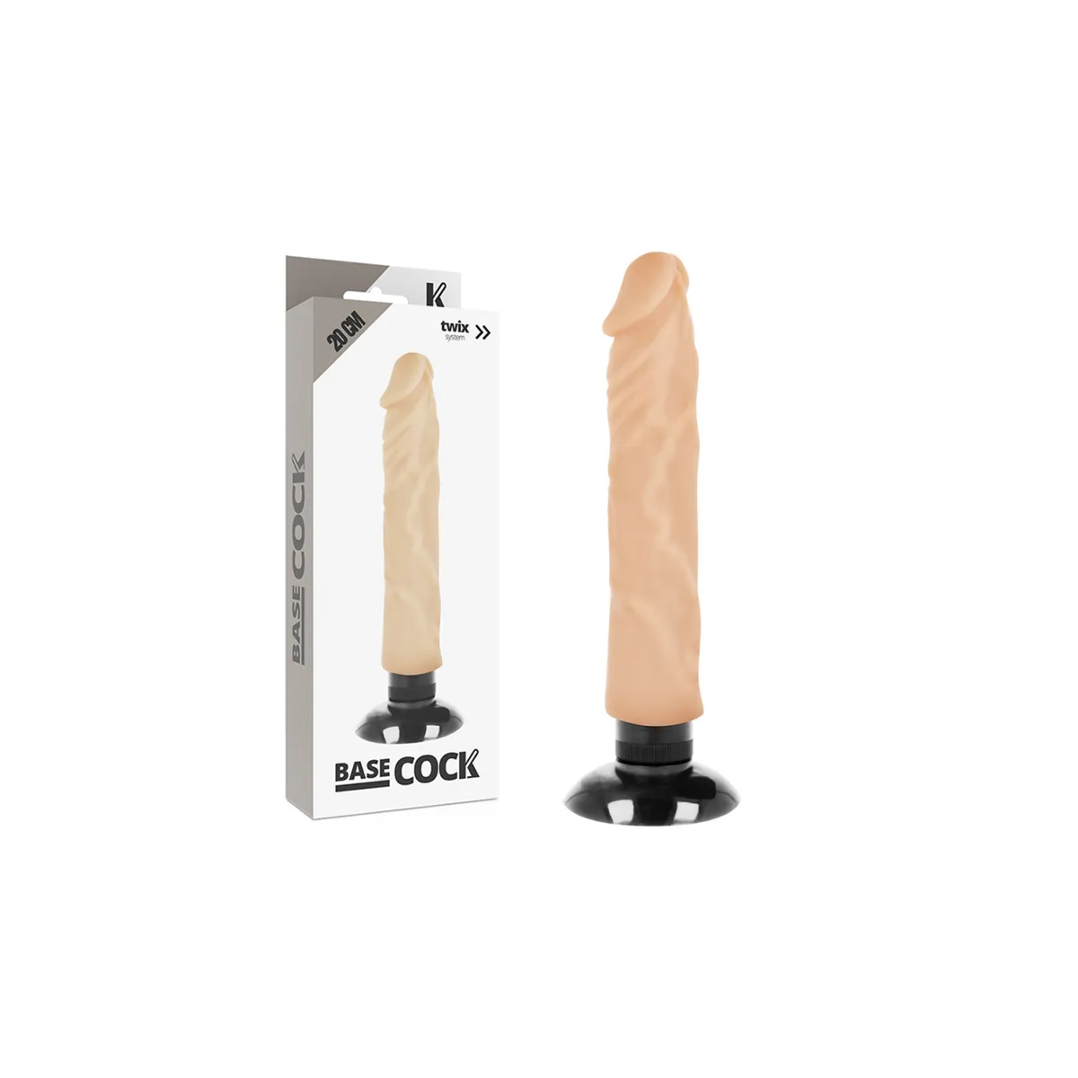 Realistischer Vibrator 2-1 natürlich 20 cm -O- 4 cm von Basecock | Fesselliebe.de