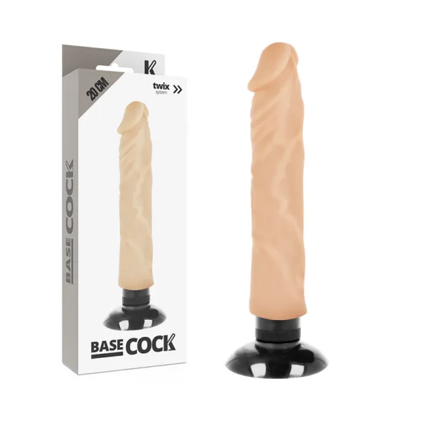 Realistischer Vibrator 2-1 natürlich 20 cm -O- 4 cm von Basecock | Fesselliebe.de