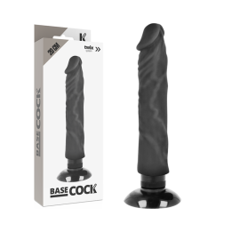 Realistischer Vibrator 2-1 Schwarz 20 cm -O- 4 cm von Basecock | Fesselliebe.de