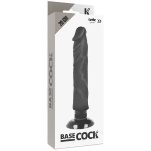 Realistischer Vibrator 2-1 Schwarz 20 cm -O- 4 cm von Basecock