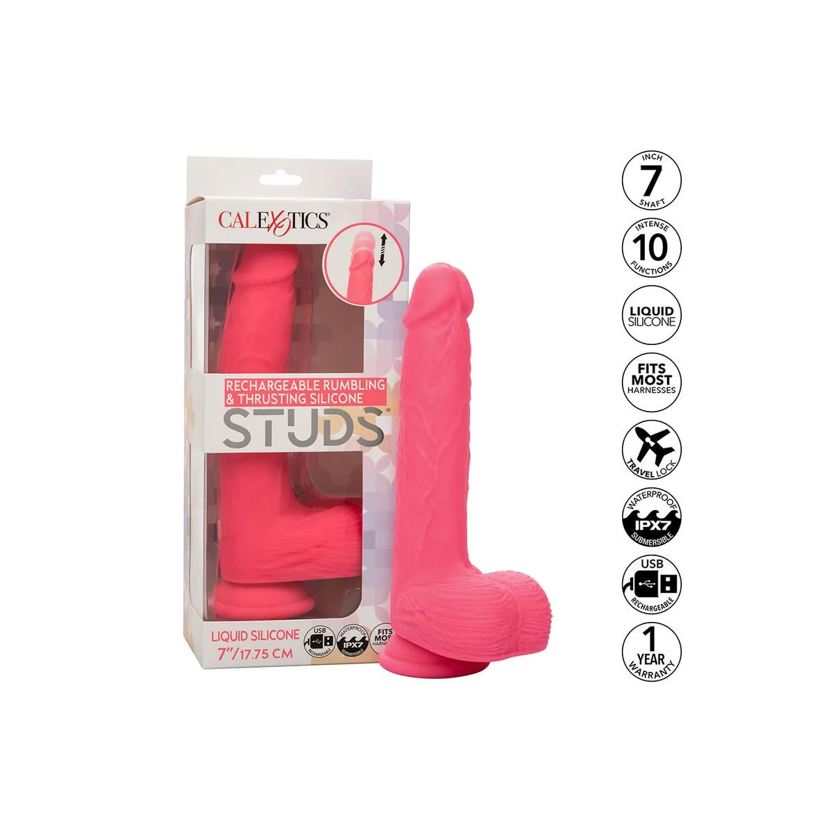 Ststück Realistischer Vibrator 10 Vibrationen Rosa von Calexotics | Fesselliebe.de