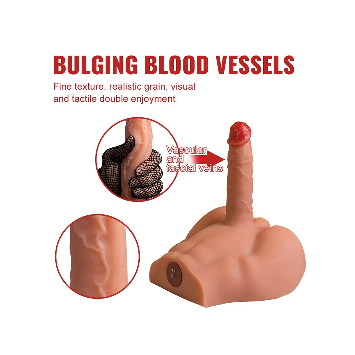 Realistischer Dildo-Masturbator mit Frontposition und Stossfunktion, 17,5 cm von Xise | Fesselliebe.de