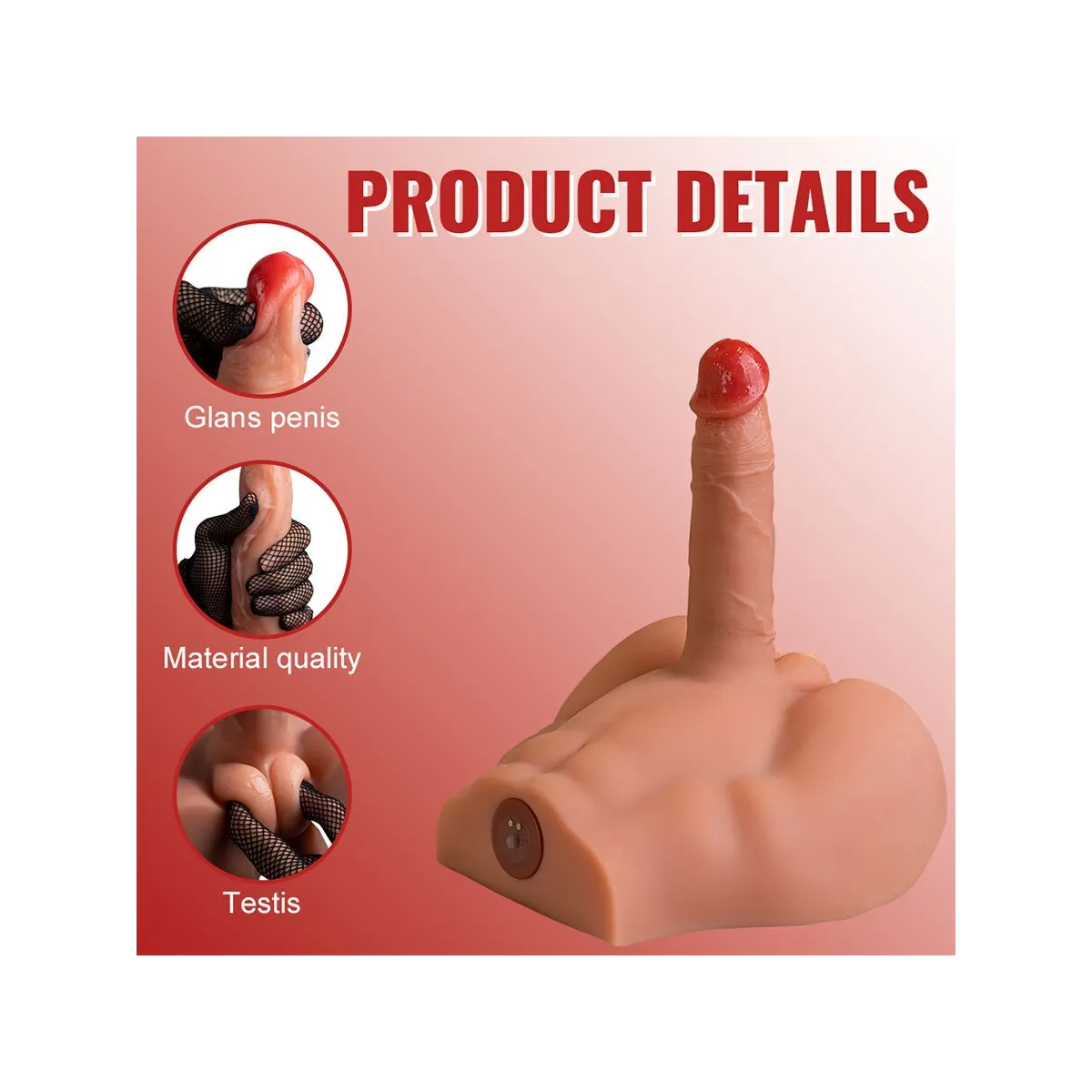 Realistischer Dildo-Masturbator mit Frontposition und Stossfunktion, 17,5 cm von Xise | Fesselliebe.de