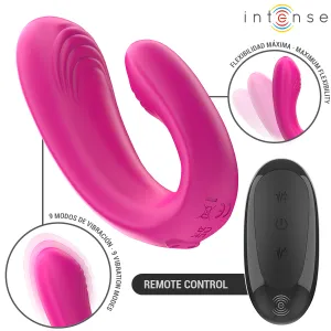 Janet Doppelter U-Förmiger Stimulator und Vibrator mit Fernbedienung Rosa von Intense Couples Toys