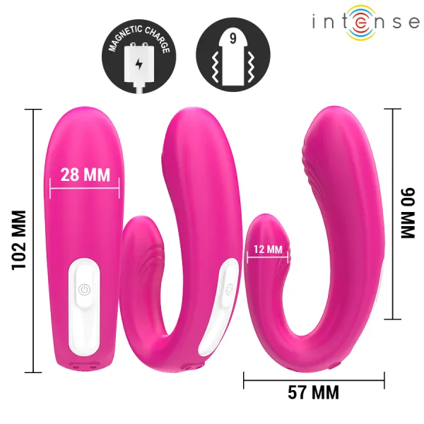 Janet Doppelter U-Förmiger Stimulator und Vibrator mit Fernbedienung Rosa von Intense Couples Toys | Fesselliebe.de