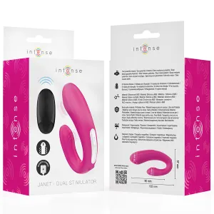 Janet Doppelter U-Förmiger Stimulator und Vibrator mit Fernbedienung Rosa von Intense Couples Toys