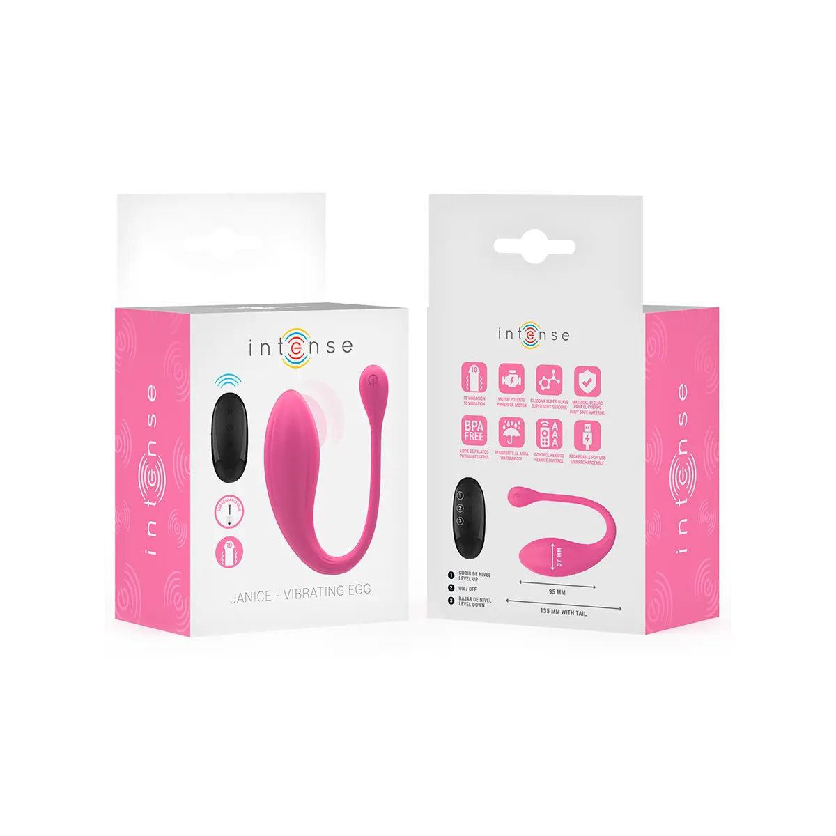 Janice U Vibrator Doppelstimulation 10 Vibrationen Rosa mit Fernbedienung von Intense Couples Toys | Fesselliebe.de