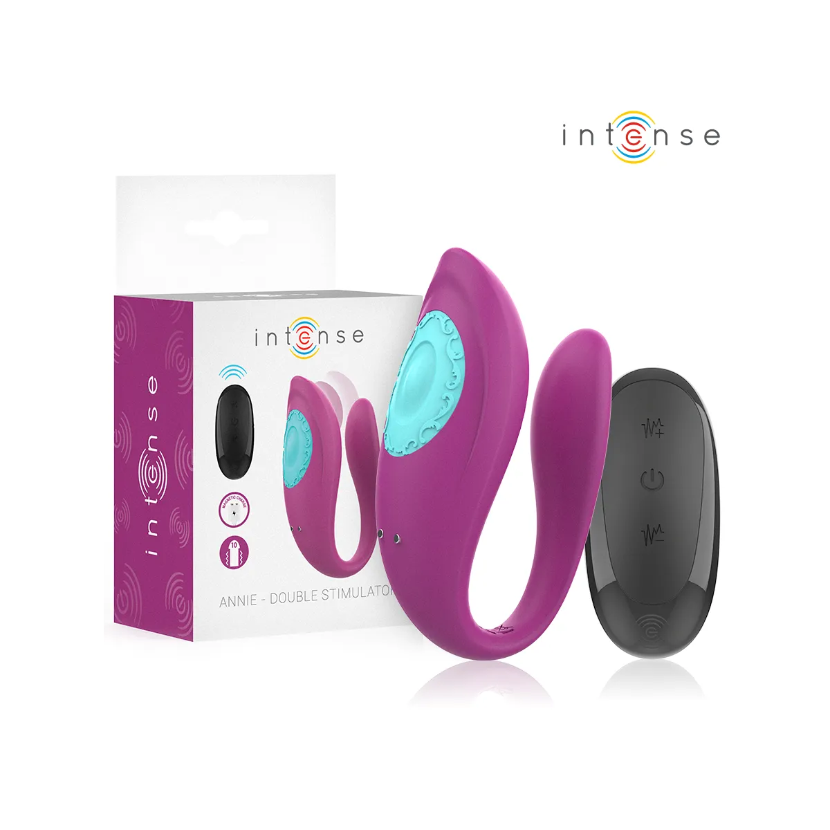 Annie U-Förmiger Vibrator und Stimulator Lila mit Fernbedienung von Intense Couples Toys | Fesselliebe.de