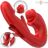 Nathy Doppelvibrator mit Multifunktions-Stimulierender Mund Rot von Intense Fun | Fesselliebe.de