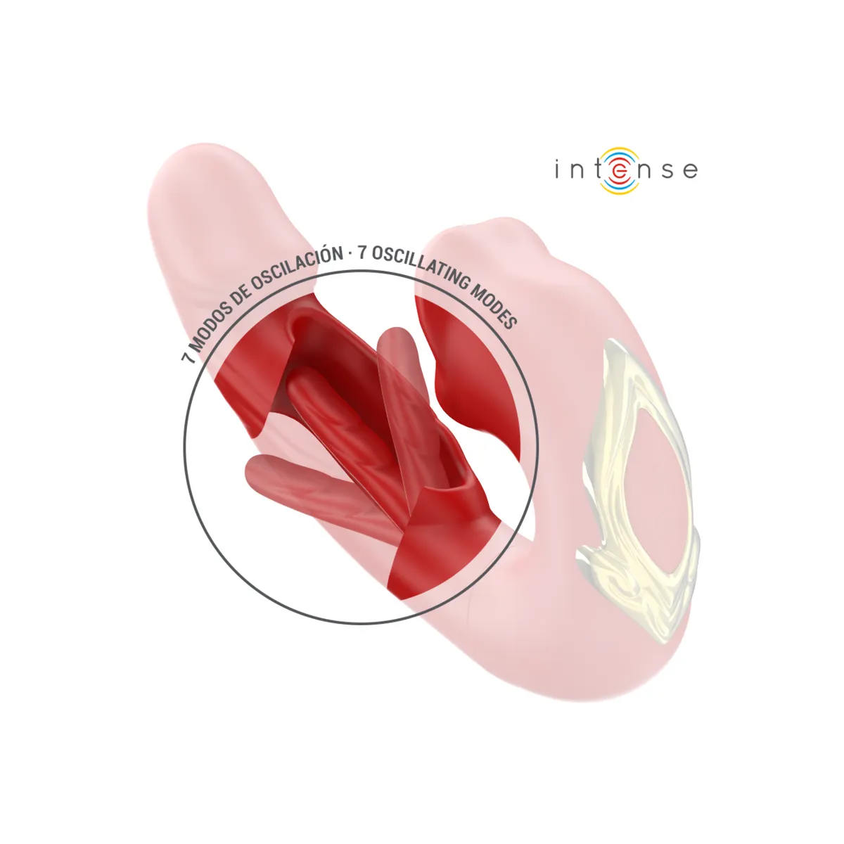 Nathy Doppelvibrator mit Multifunktions-Stimulierender Mund Rot von Intense Fun | Fesselliebe.de