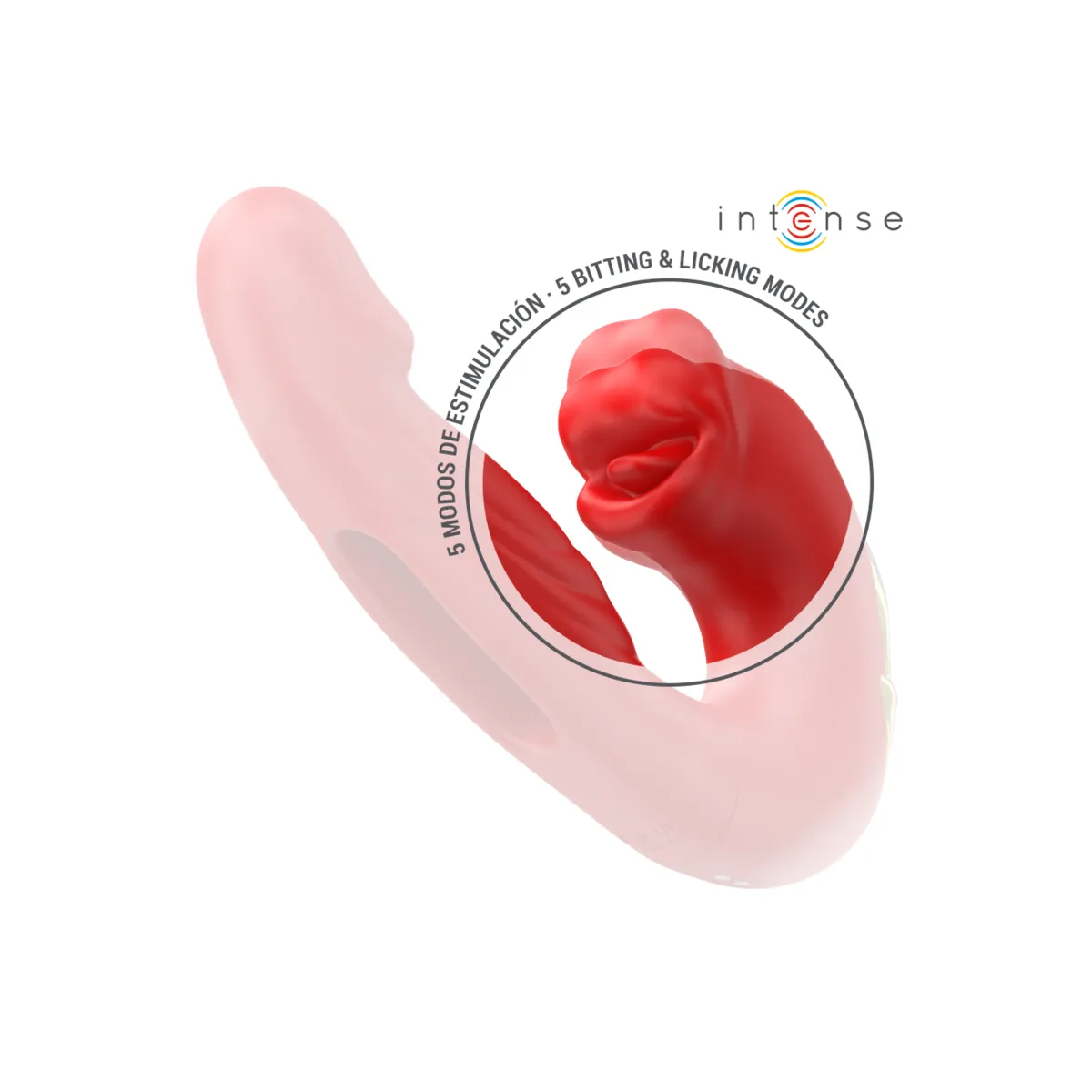 Nathy Doppelvibrator mit Multifunktions-Stimulierender Mund Rot von Intense Fun | Fesselliebe.de