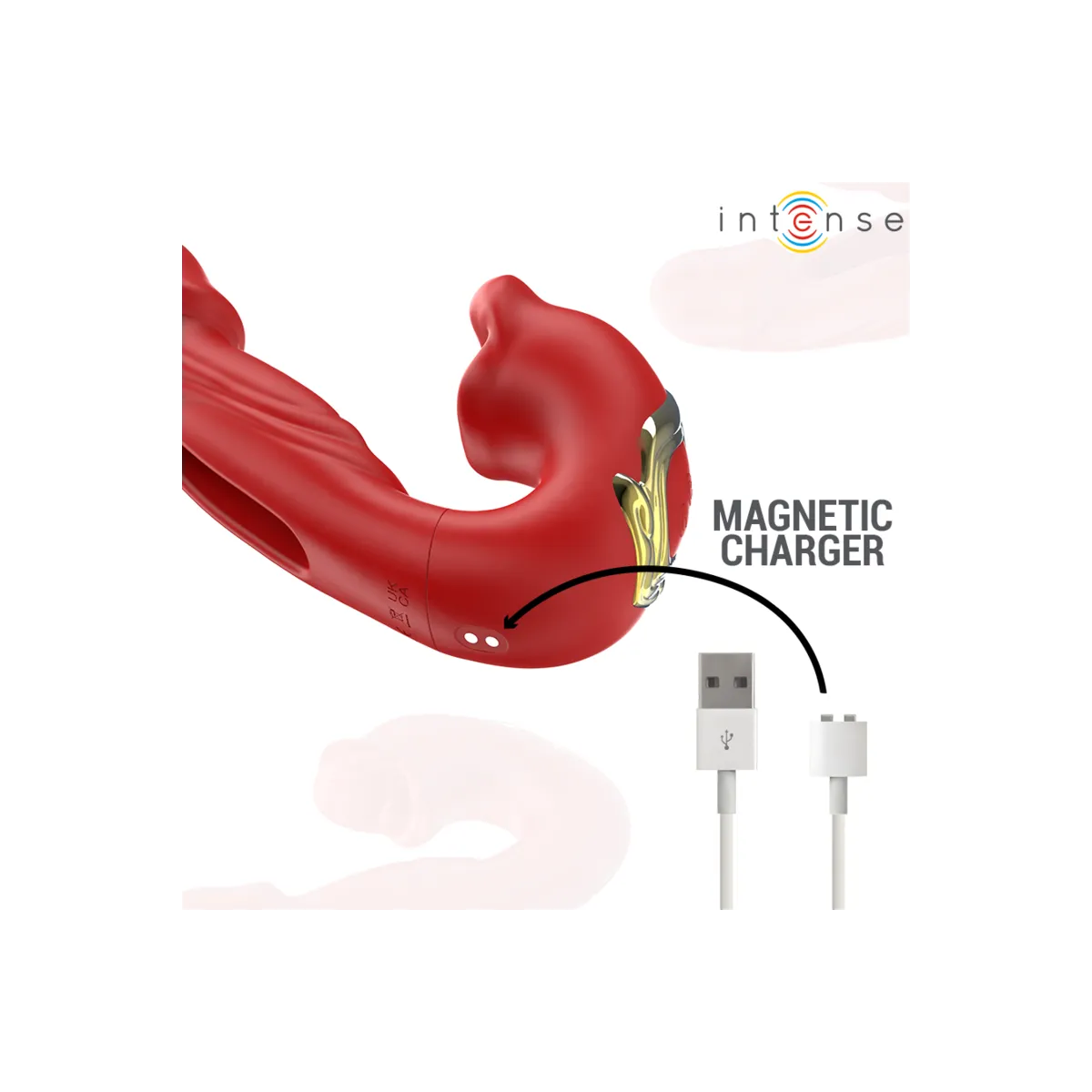 Nathy Doppelvibrator mit Multifunktions-Stimulierender Mund Rot von Intense Fun | Fesselliebe.de