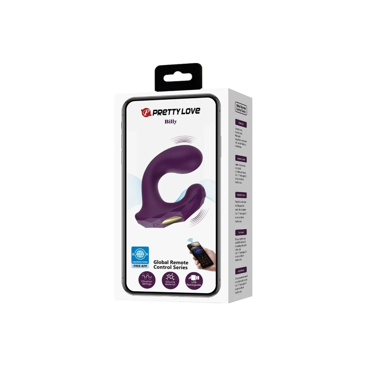 Billy Vibrationsfernbedienung Lila Kostenlose App von Pretty Love | Fesselliebe.de