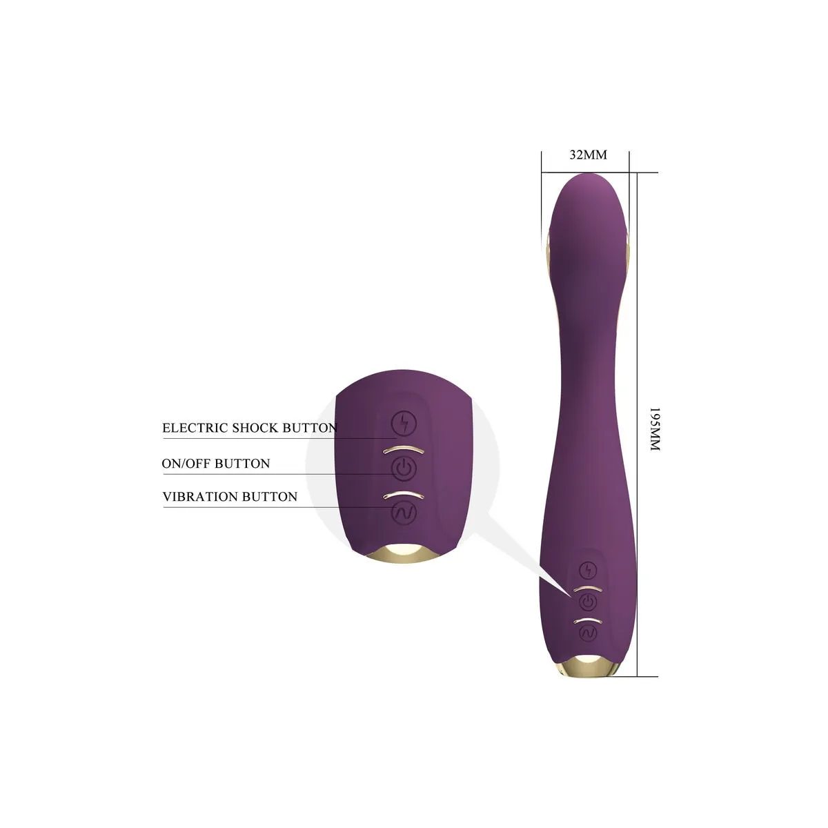 Hector Electroshock Vibrator Per App-Steuerung Lila von Pretty Love High Grade | Fesselliebe.de