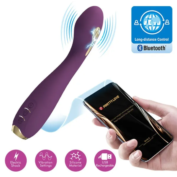 Hector Electroshock Vibrator Per App-Steuerung Lila von Pretty Love High Grade | Fesselliebe.de