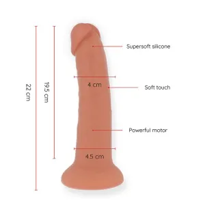 Grosser Bogotá-Vibratordildo, 9 Geschwindigkeiten, natürlich, 22 cm -O- 4,5 cm - Kostenlose App von Oninder