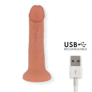 Grosser Bogotá-Vibratordildo, 9 Geschwindigkeiten, natürlich, 22 cm -O- 4,5 cm - Kostenlose App von Oninder