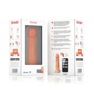 Grosser Bogotá-Vibratordildo, 9 Geschwindigkeiten, natürlich, 22 cm -O- 4,5 cm - Kostenlose App von Oninder